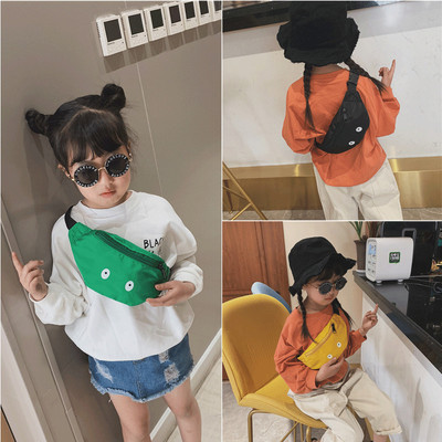 儿童可爱百搭腰包宝宝韩版帆布胸时尚公主迷你男女小童斜挎包包潮