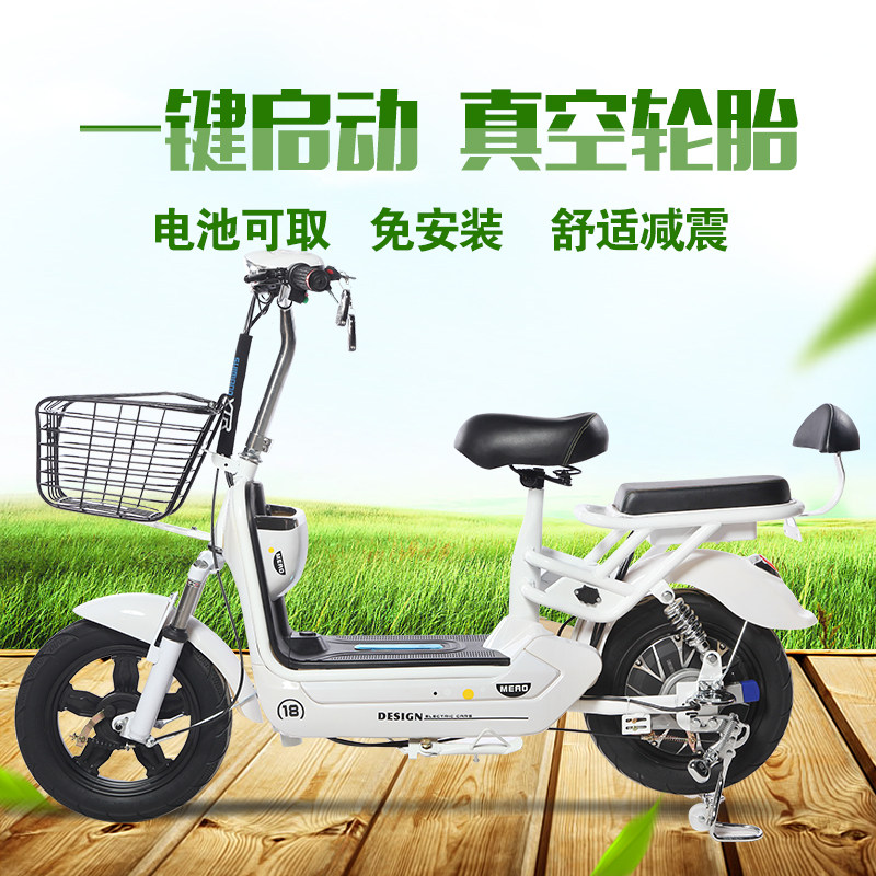 飞鸽科技电动车48v新款电动自行车双人电瓶车成人小型踏板助力车
