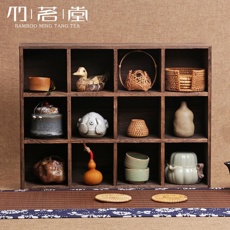 高档烧桐木博古架 实木茶棚多宝格展示置物 茶杯茶壶竹茶具收纳柜|ruв категории посуда, чайный сервиз, Садо/ноль - от Buy2taobao.com для оказания профессиональной услуги покупки агента Taobao