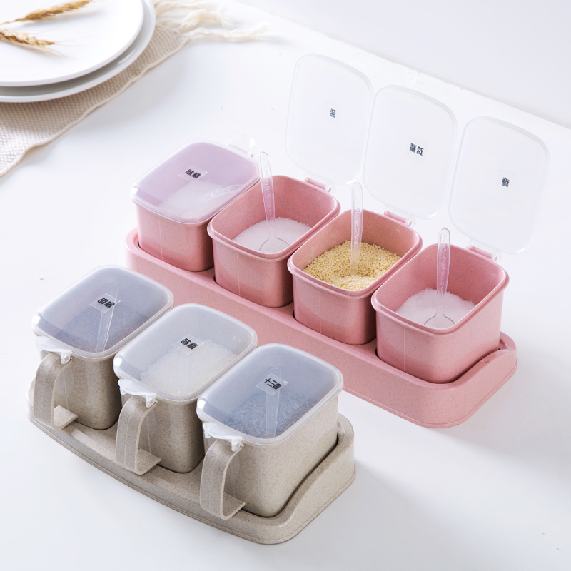 Multi-grid Wheat Seasoning box Plastic Cruet suit kitchen household Salt shaker originality monosodium glutamate Seasoning Box Sauce potin the Kitchen/Cooking utensils , Kitchen Gadgets/Kitchen storage , Storage jars/Kitchen storage containers , Seasoning bottles category - from Buy2taobao.com to provide professional Taobao agent buy service