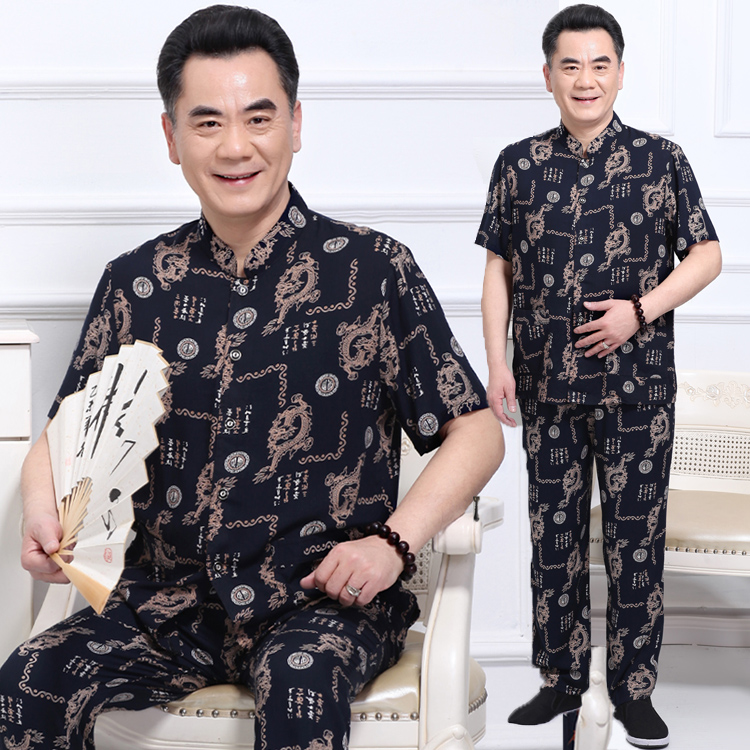 70-80岁中老年人男装套装短袖爸爸唐装老人爷爷夏装两件套纯棉绸在类目 男装, 套装, 其他套装中 - 来自Buy2taobao.com提供专业的淘宝代购服务