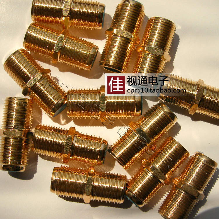 All copper Gold-plated For joint Connector F head double pass Butt wire Inch F head connector Extension of the headin the 3C Digital Accessories, Home Appliances Audio Accessories , F head category - from Buy2taobao.com to provide professional Taobao agent buy service