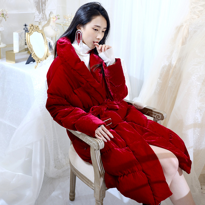 高睿宣设计师FORELE2019新年限定系列酒红色长款休闲真丝羽绒服女在类目 女装/女士精品, 羽绒服中 - 来自Buy2taobao.com提供专业的淘宝代购服务