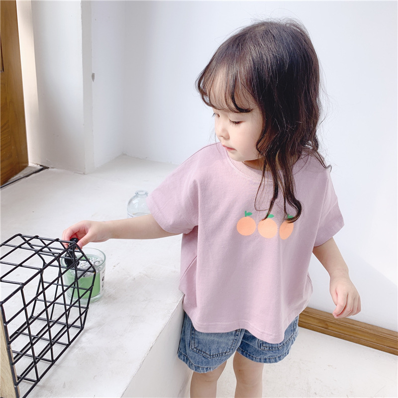 女童印花T恤2019新款宝宝时髦短袖女孩婴儿小童装洋气夏装上衣潮|msdalam kategori Kanak-kanak/Bayi/Keluarga dipasang, baju-T - dari Buy2taobao.com untuk memberikan perkhidmatan ejen Taobao profesional membeli