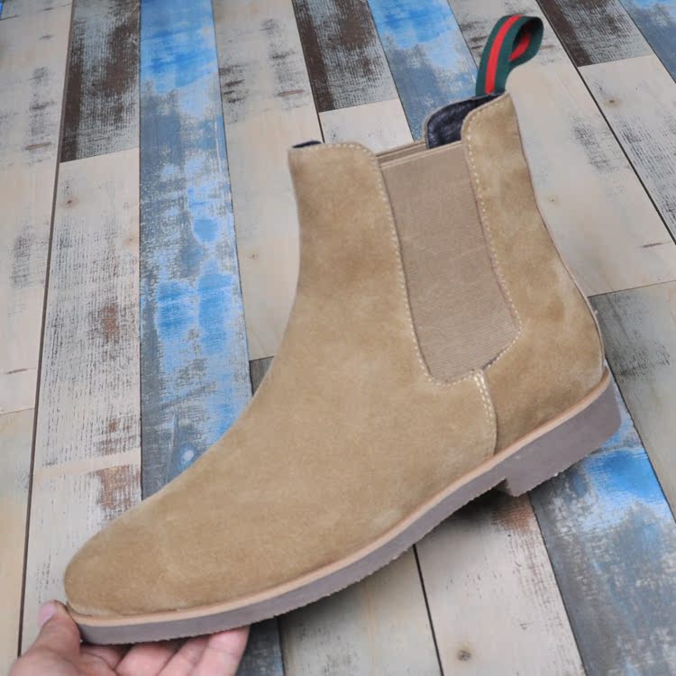 England Men's Shoes The thickness of the bottom brevis-ocrea genuine leather Martin Male boots Chelsea High shoes Tip Nubuck leather suedein the Men's Shoes, Boots category - from Buy2taobao.com to provide professional Taobao agent buy service