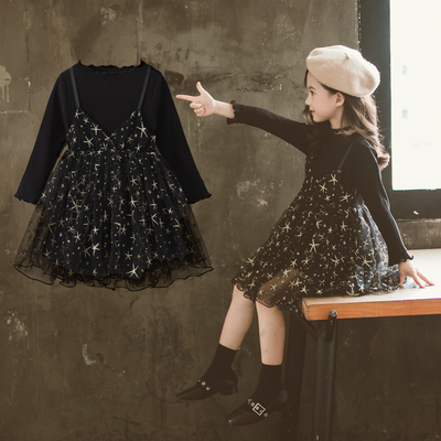 女童连衣裙2019新款女孩秋装纱裙儿童纯棉裙子秋冬长袖加绒公主裙