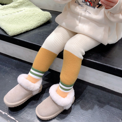 女童加绒打底裤2019新款童装儿童加厚保暖长裤小童宝宝绒毛线裤冬