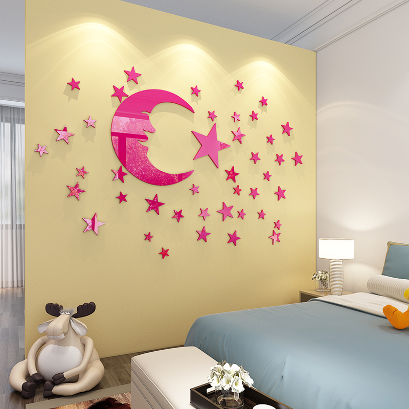 温馨3d立体墙贴画客厅卧室儿童房间墙上天花板自粘壁画贴纸装饰品