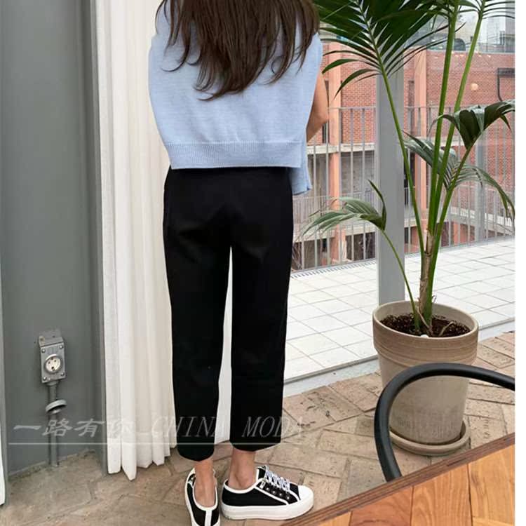 黑色修身九分西裝褲女2019春夏秋百搭高腰韓版煙管直筒褲子學生潮在類目 女裝/女士精品, 褲子, 休閒褲中 - 來自Buy2taobao.com提供專業的淘寶代購服務