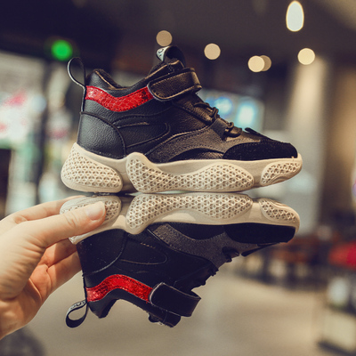 2018冬季新款儿童鞋子撞色加绒防滑女童男童冬鞋棉鞋休闲鞋运动鞋