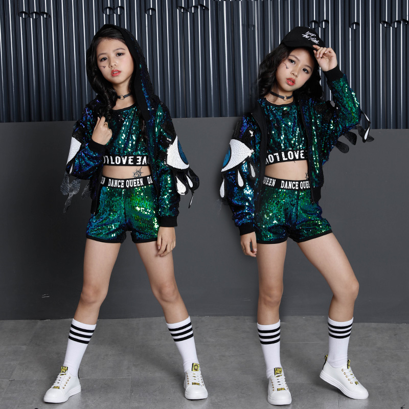 new pattern girl Jazz clothing children Sequins girl Drum Hip hop clothes costume suitin the Sports/Yoga/Fitness/Fans supplies , Dance/Aerobics/Gymnastics , Hip-hop , Hip-hop clothing category - from Buy2taobao.com to provide professional Taobao agent buy service