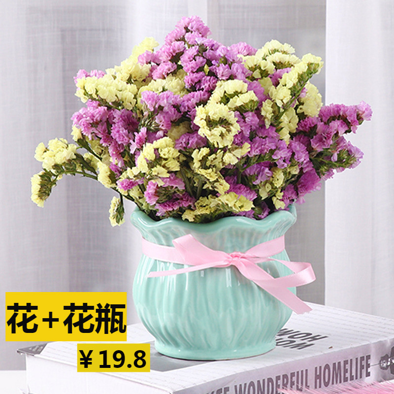云南真花勿忘我情人草水晶草干花花束家居摆设客厅卧室带花瓶在类目 家居饰品, 花瓶/花器/仿真花/仿真饰品, 干花/花瓣/干花包/干树枝中 - 来自Buy2taobao.com提供专业的淘宝代购服务