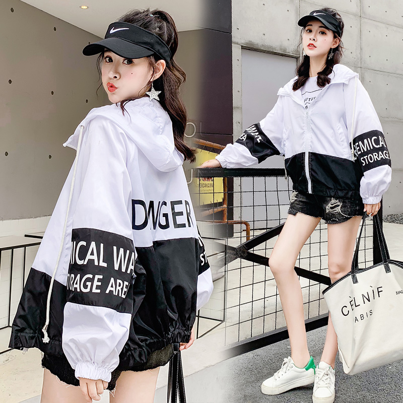 防晒衣女短款外套学生韩版宽松2019新款百搭条纹连帽仙女防晒服薄在类目 女装/女士精品, 短外套中 - 来自Buy2taobao.com提供专业的淘宝代购服务
