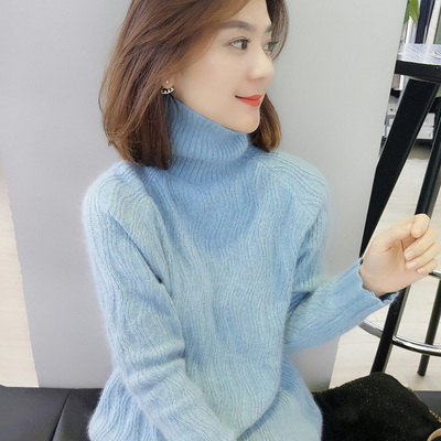 欧洲站2018冬装新款欧货潮韩版时尚气质修身高领套头针织打底毛衣