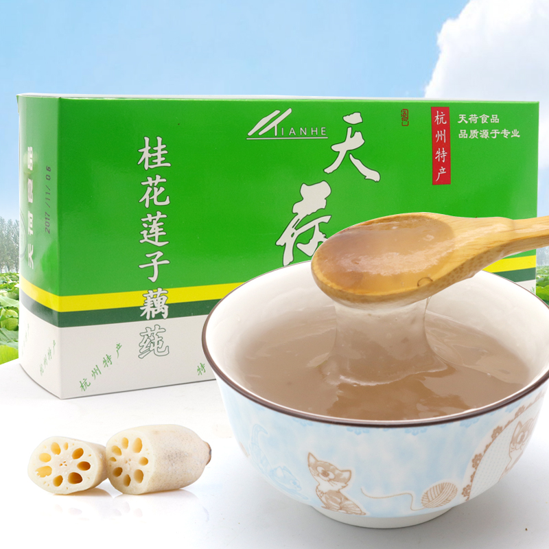 天荷桂花莲子藕纯570g速溶西湖藕粉冲饮早餐代餐农家纯手工莲藕粉在类目 咖啡/麦片/冲饮, 藕粉/麦片/冲饮品, 藕粉中 - 来自Buy2taobao.com提供专业的淘宝代购服务