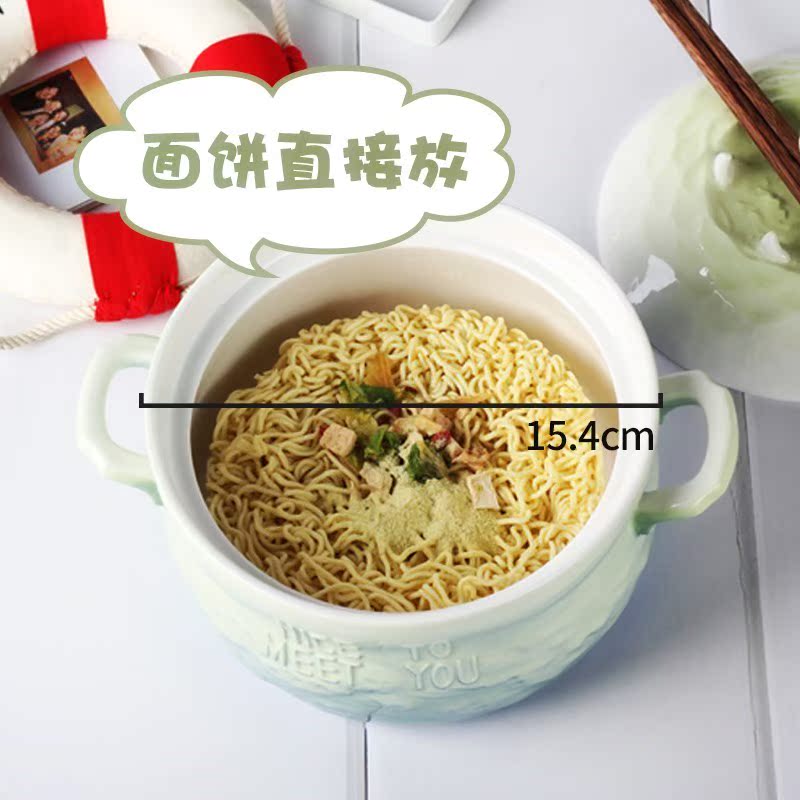方便面碗装泡面包邮不锈钢带盖大号陶瓷餐具开口日式学生大容量饭|msdalam kategori pinggan mangkuk, pinggan mangkuk, Bowl - dari Buy2taobao.com untuk memberikan perkhidmatan ejen Taobao profesional membeli