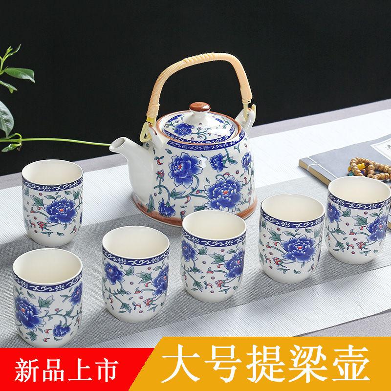 厂家直销 提梁壶套装家用陶瓷复古功夫茶具大容量茶壶茶杯整套|msdalam kategori pinggan mangkuk, set teh, Pakej teh - dari Buy2taobao.com untuk memberikan perkhidmatan ejen Taobao profesional membeli