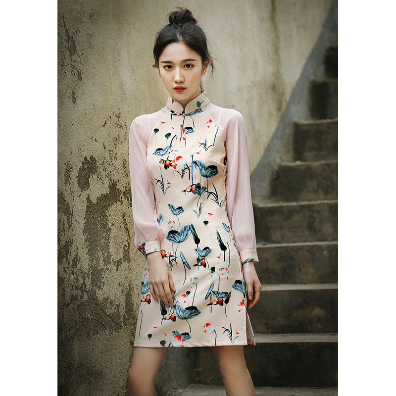 改良新式旗袍短款长袖小清新年轻款少女时尚性感中国风女装连衣裙|ruв категории Женская одежда, Cвадебные платья, ципао - от Buy2taobao.com для оказания профессиональной услуги покупки агента Taobao