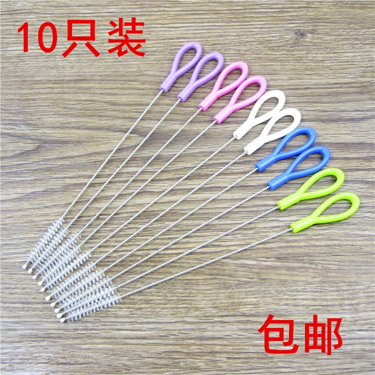 Good luck 10 Handle Pipette brush Infants Feeding bottle straw brush Stainless steel Cleaning brush strawin the Diapers/Care/Feeding/Push lathe , Cups/Tableware/Grind/Attachment , Straw brush category - from Buy2taobao.com to provide professional Taobao agent buy service