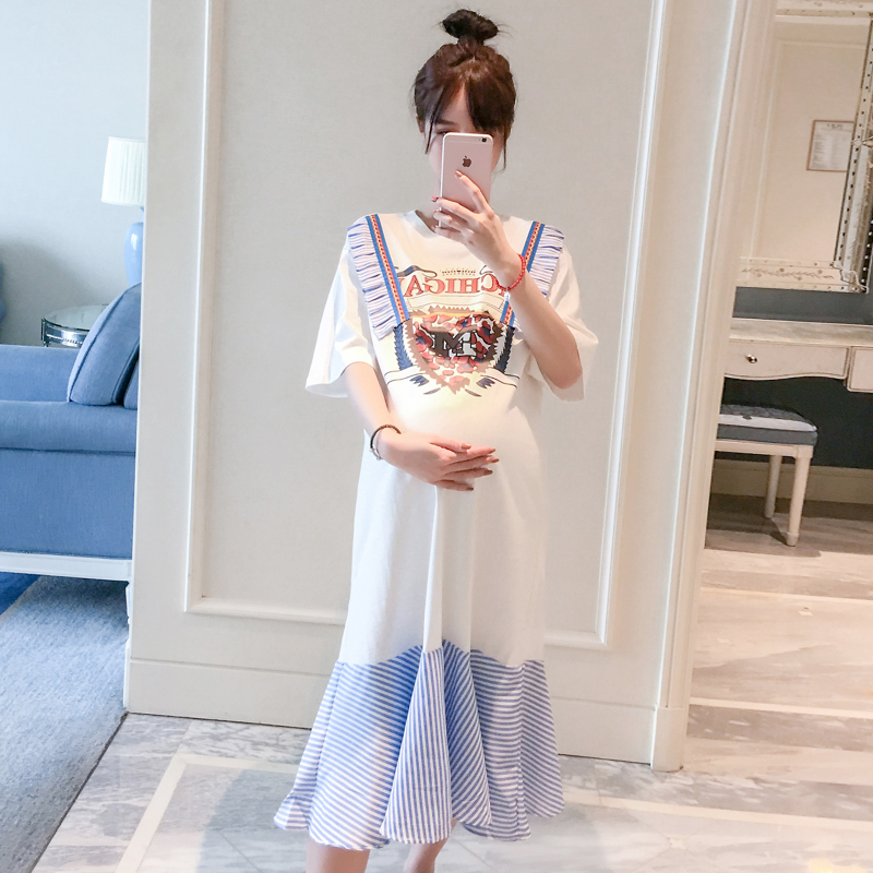 孕婦連衣裙2019夏裝新款短袖中長款印花純棉寬松孕婦裝夏天裙子潮在類目 孕婦裝/孕產婦用品/營養, 孕婦裝, 連衣裙中 - 來自Buy2taobao.com提供專業的淘寶代購服務