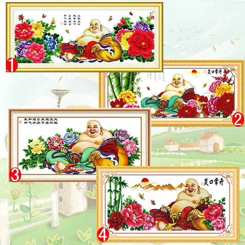 Pure handwork Cross stitch finished product Maitreya Buddha Smiling Buddha belly peony Bamboo Buddhism Sellin the Home Fabric , Stitch & Tools Accessories , Cross-stitch finished category - from Buy2taobao.com to provide professional Taobao agent buy service