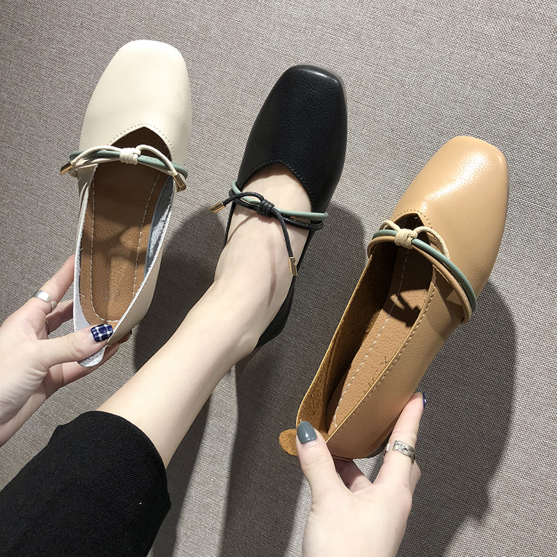 网红平底浅口单鞋女2019春夏季新款韩版百搭低跟豆豆鞋懒人奶奶鞋|ruв категории Женская обувь, низкий чистка - от Buy2taobao.com для оказания профессиональной услуги покупки агента Taobao