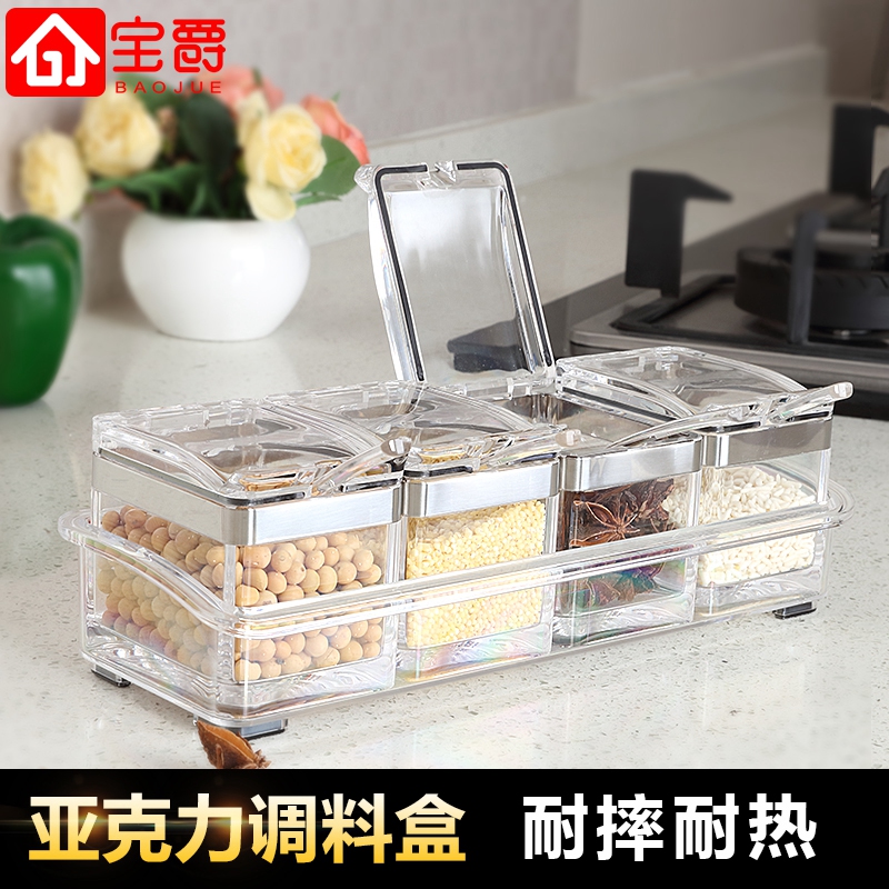 Bao Jue European style Seasoning bottles Seasoning pot 4 suit kitchen Supplies Acrylic Sauce pot Salt shaker Seasoning boxin the Kitchen/Cooking utensils , Kitchen Gadgets/Kitchen storage , Storage jars/Kitchen storage containers , Seasoning bottles category - from Buy2taobao.com to provide professional Taobao agent buy service