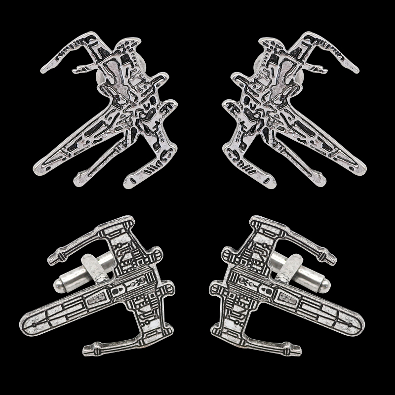 Japan Korea Edition New products man film Star Wars periphery Retro Spaceship Cufflinks Host shirt Sleeve nailin the Accessories/Leather belt/Hat/Muffler , Cufflink category - from Buy2taobao.com to provide professional Taobao agent buy service