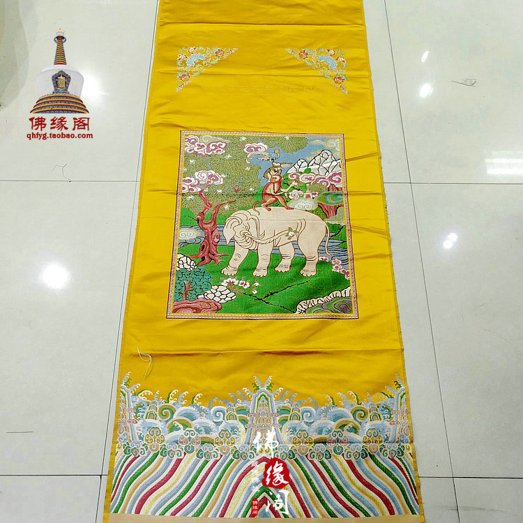 藏式风格家居佛堂装饰门帘 吉祥八宝布料 象宝图案 三种色在类目 居家布艺, 布料/面料/手工diy布料面料中 - 来自Buy2taobao.com提供专业的淘宝代购服务
