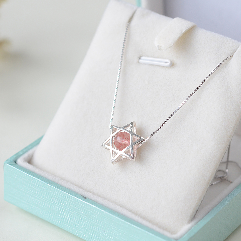 Miss natural strawberry Six awn star Pendant clavicle S925 Sterling Silver Simplicity have cash less than that is registered in the accounts Necklace Dr. Peachin the Accessories/Fashion Jewelry, Necklace category - from Buy2taobao.com to provide professional Taobao agent buy service
