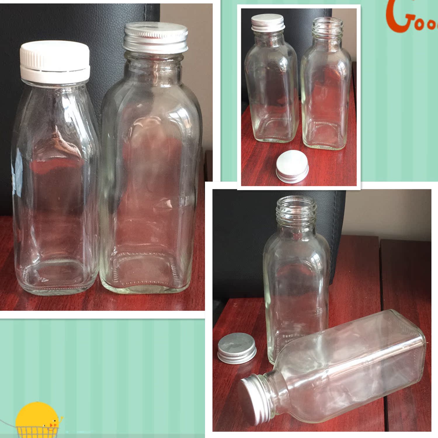 新款300ml420ml果汁饮料密封瓶方形丝口冷泡茶瓶 无铅玻璃奶茶瓶在类目 餐饮具, 杯子/水杯/水壶, 奶杯/牛奶杯中 - 来自Buy2taobao.com提供专业的淘宝代购服务