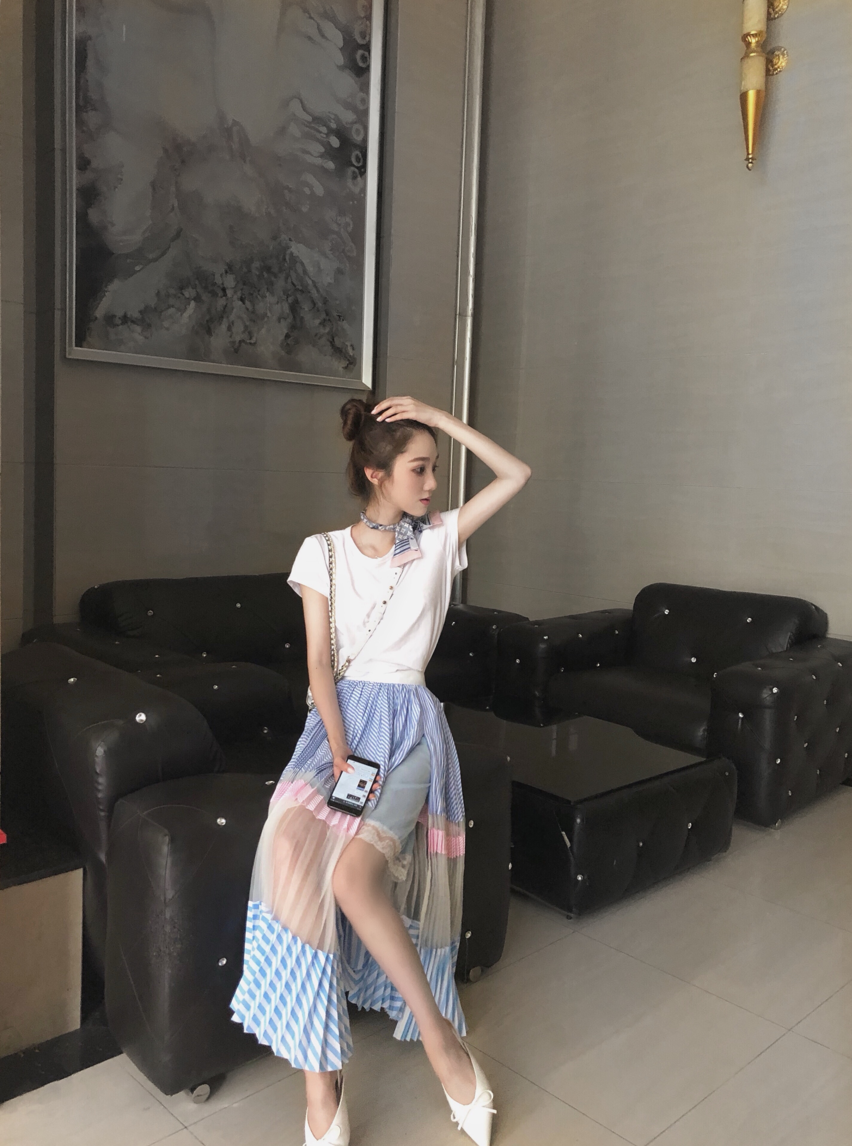 【Momoshero现货】半身裙女装夏季2018新款半透明裙子拼接百褶裙在类目 女装/女士精品, 半身裙中 - 来自Buy2taobao.com提供专业的淘宝代购服务