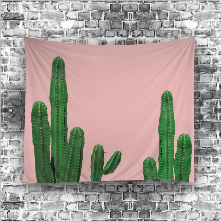 Listen to the cat Northern Europe Pink Cactus Valance Tapestries Tapestry Background wall Sofa towel tablecloth yoga Beach towelin the Home Fabric , Tapestry/Tapestry category - from Buy2taobao.com to provide professional Taobao agent buy service