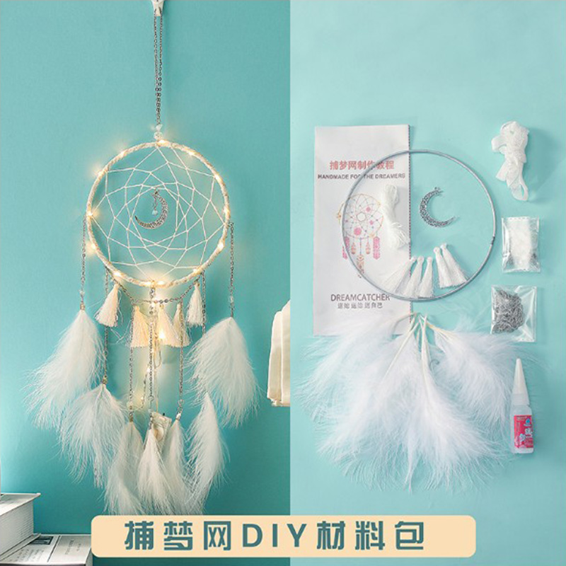 少女心捕梦网生日礼物diy材料手工风铃补梦网灯挂饰室内房间装饰在类目 家居饰品, 创意饰品, 空中吊饰中 - 来自Buy2taobao.com提供专业的淘宝代购服务