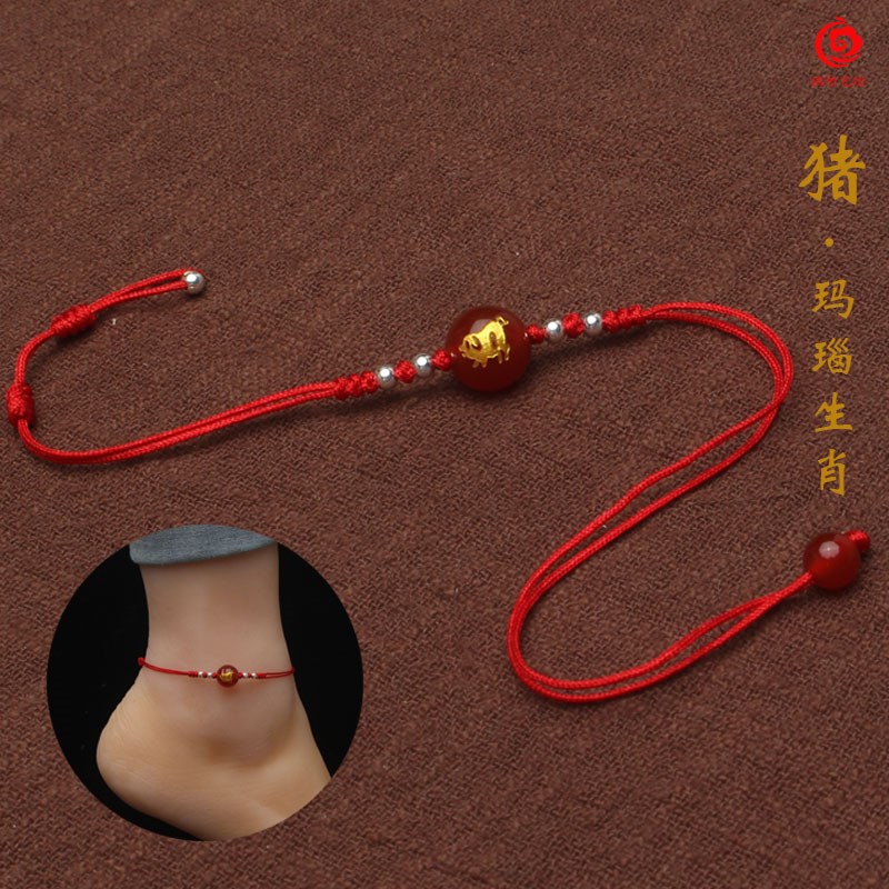 990 Foot Silver Transfer bead Hannaford Red string anklets Zodiac Lovers money simple Adjustable Year of fatein the Accessories/Fashion Jewelry, Anklets category - from Buy2taobao.com to provide professional Taobao agent buy service