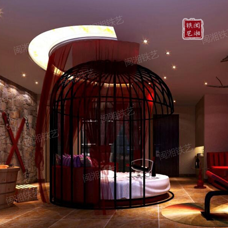 cage Iron art Round Bed large theme Room cage fashion Marriage bed Princess Bed cage Wedding celebration decorate Round Bedin the Residential furniture , Beds , Iron/Steel wooden bed category - from Buy2taobao.com to provide professional Taobao agent buy service