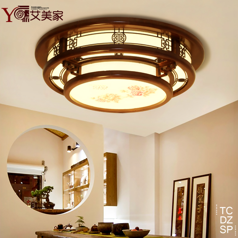 Chinese style solid wood circular Ceiling lamp a living room bedroom modern Acrylic Study lamp Simplicity Restaurant Ceiling lamps and lanternsin the Decoration main material , Lamps , Ceiling category - from Buy2taobao.com to provide professional Taobao agent buy service