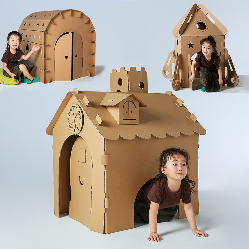 diy纸房子城堡儿童幼儿园制作纸壳板纸箱城堡玩具手工幼儿园作业在类目 玩具/童车/益智/积木/模型, 手工制作/创意DIY, 白模填色/模具彩绘中 - 来自Buy2taobao.com提供专业的淘宝代购服务