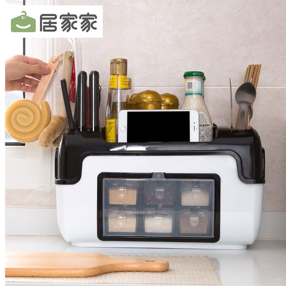 居家家多功能调料盒家用调味盒组合装厨房用品调味瓶置物架收纳盒在类目 厨房/烹饪用具, 厨用小工具/厨房储物, 储物瓶罐/厨房储物器皿, 调味瓶罐中 - 来自Buy2taobao.com提供专业的淘宝代购服务