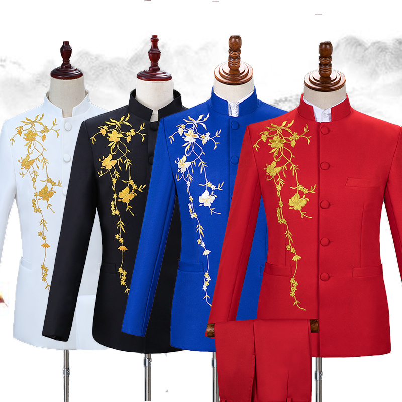 Chinese tunic suit suit man Youth Chinese collar Self cultivation Chinese style Tang costume full dress Chorus costume suitin the Men's clothing, Suits category - from Buy2taobao.com to provide professional Taobao agent buy service