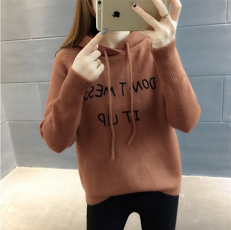 连帽卫衣女2018春装新款宽松套头针织衫女韩版学生上衣打底毛衣潮|ruв категории Женская одежда, свитер - от Buy2taobao.com для оказания профессиональной услуги покупки агента Taobao