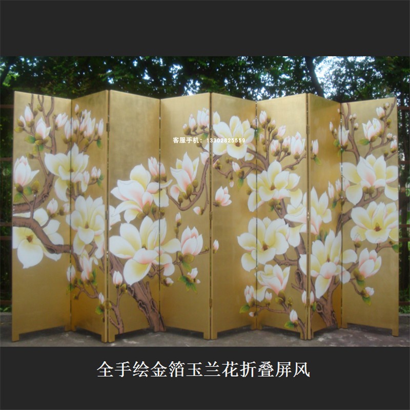 screen Gold foil Lacquer painting Magnolia a living room Entrance partition bedroom Office activity Folding screensin the Business/Office Furniture , Office Furniture , Wall panels , Office wall/Off category - from Buy2taobao.com to provide professional Taobao agent buy service