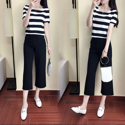 胖妹妹夏装加肥加大码女装套装胖mm夏季时尚休闲雪纺套装女两件套