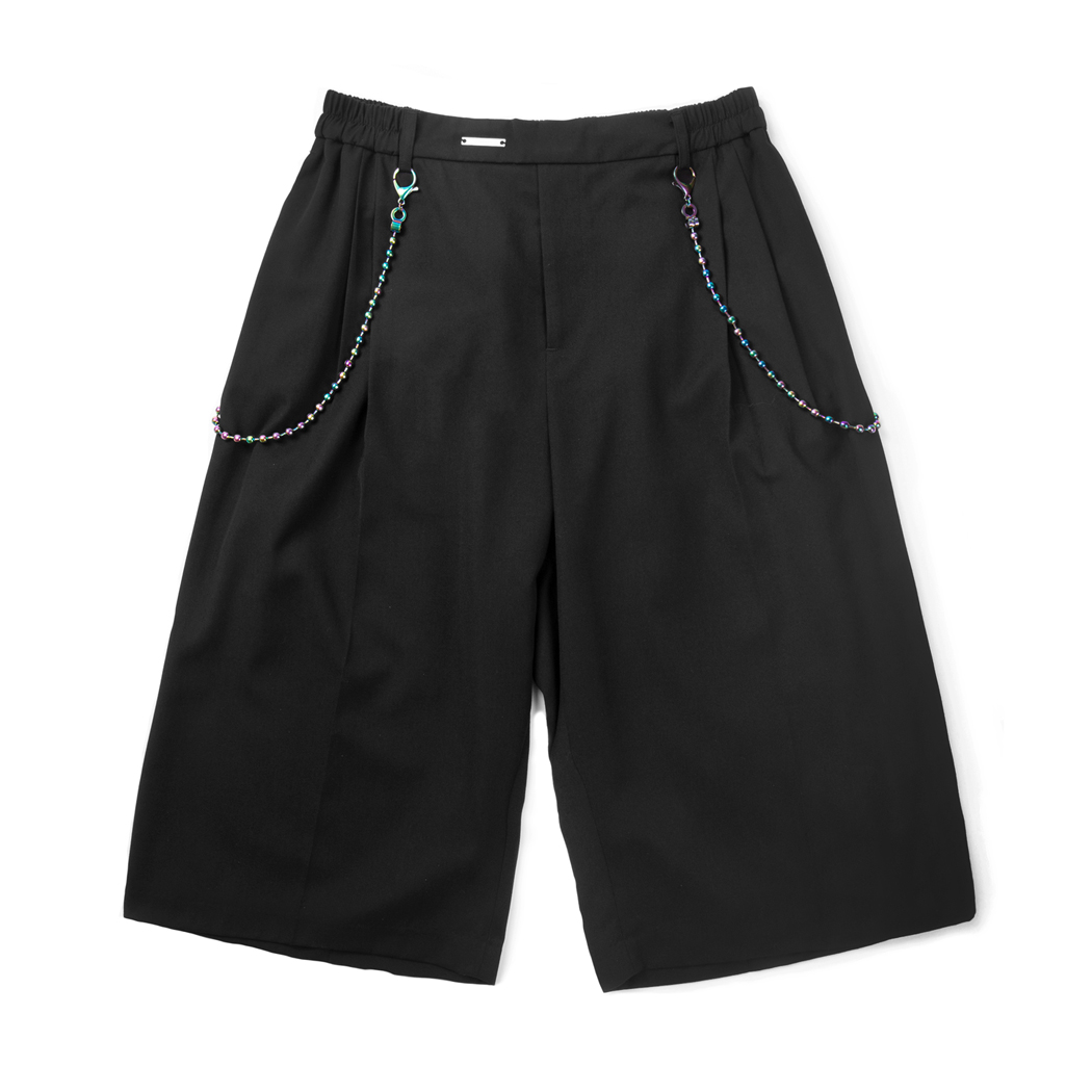 Unawares SS19 Colorful Bead Lanyards Double fold Capris blackin the Men's clothing, Trousers category - from Buy2taobao.com to provide professional Taobao agent buy service