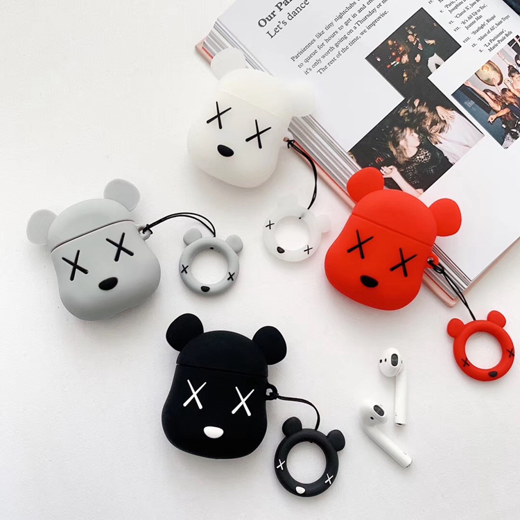 潮牌卡通暴力熊airpods1/2保护套软硅胶苹果无线蓝牙耳机壳可爱女|ruв категории Цифровые аксессуары, MP3/Mp4 аксессуары, наушники - от Buy2taobao.com для оказания профессиональной услуги покупки агента Taobao