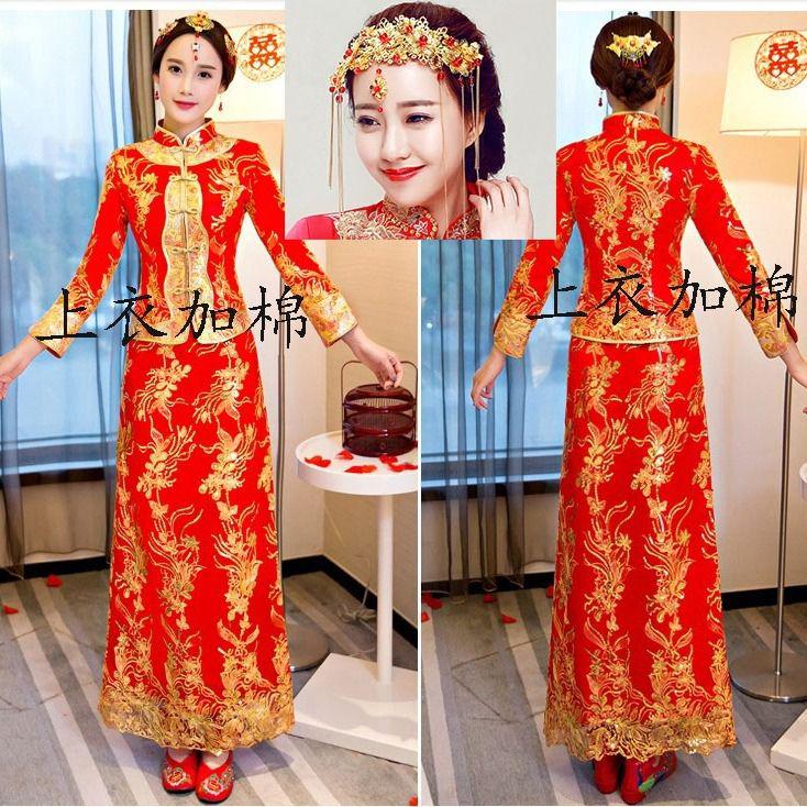 新娘敬酒服旗袍中式婚纱红色长款龙凤褂短袖 结婚礼服婚庆 秀禾服在类目 女装/女士精品, 婚纱/旗袍/礼服, 婚纱中 - 来自Buy2taobao.com提供专业的淘宝代购服务