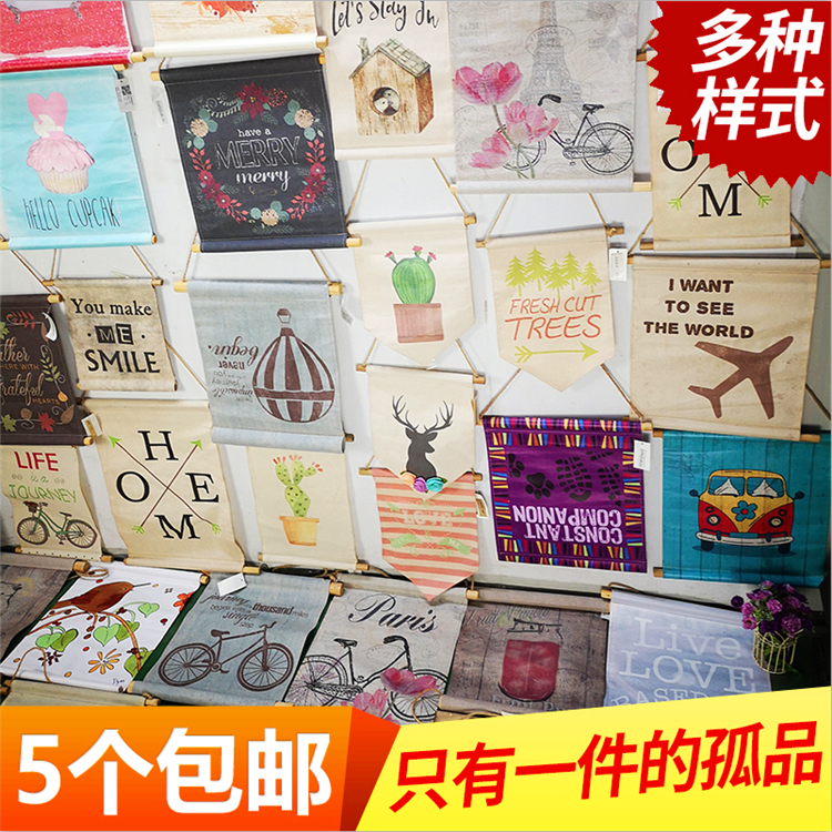 北欧风情布艺挂画挂帘挂布卧室客厅背景布挂饰墙布装饰画墙壁装饰|ruв категории Домашний быт, декоративная живопись, техника живописи - от Buy2taobao.com для оказания профессиональной услуги покупки агента Taobao