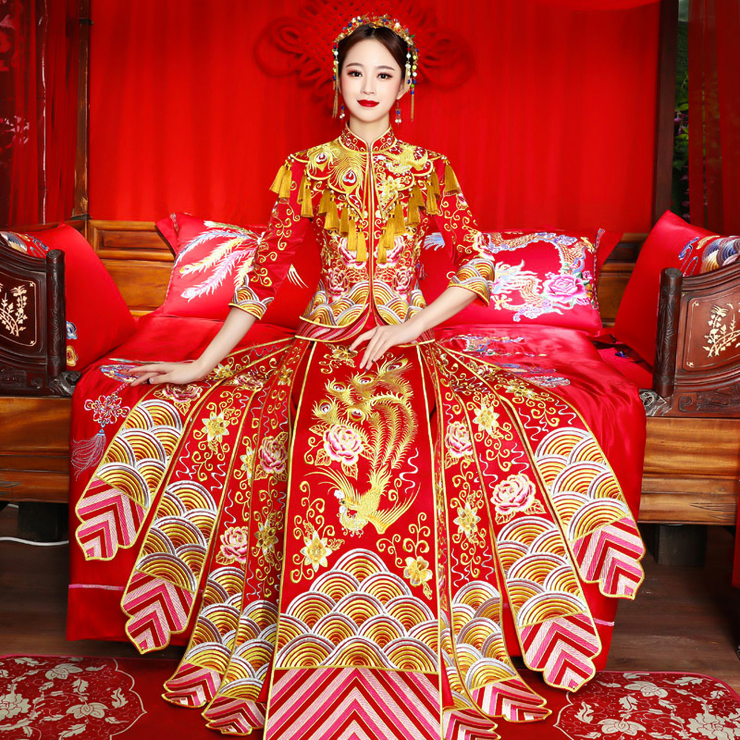 马来褂新娘礼服喜服女结婚中式复古宫廷流苏秀禾服新娘子时尚婚纱|msdalam kategori Butik wanita / wanita, perkahwinan/Cheongsam/pakaian, Cheongsam - dari Buy2taobao.com untuk memberikan perkhidmatan ejen Taobao profesional membeli