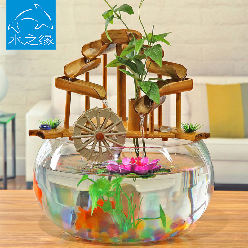 originality fish tank a living room TV cabinet Flowing water Decoration Office desktop fountain Feng Shui round humidifier Luckyin the Home accessories , Decoration category - from Buy2taobao.com to provide professional Taobao agent buy service