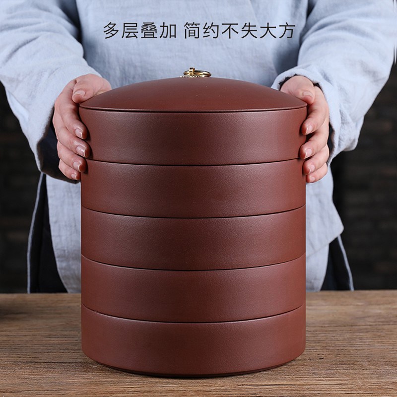 紫砂茶叶罐普洱茶饼罐可叠层存茶储茶醒茶罐密封陶瓷茶盒手工单饼在类目 餐饮具, 茶具, 茶叶罐中 - 来自Buy2taobao.com提供专业的淘宝代购服务